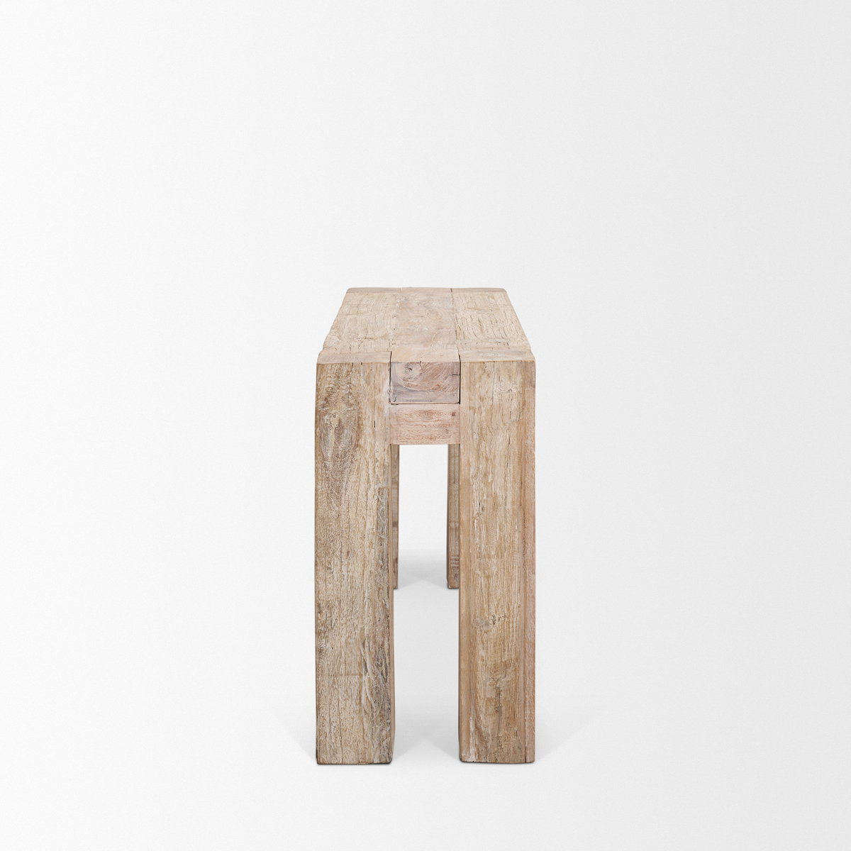 McArthur Whitewash Reclaimed Wood Console Table, by Mercana, 55" length x 16" width x 30" height View 6