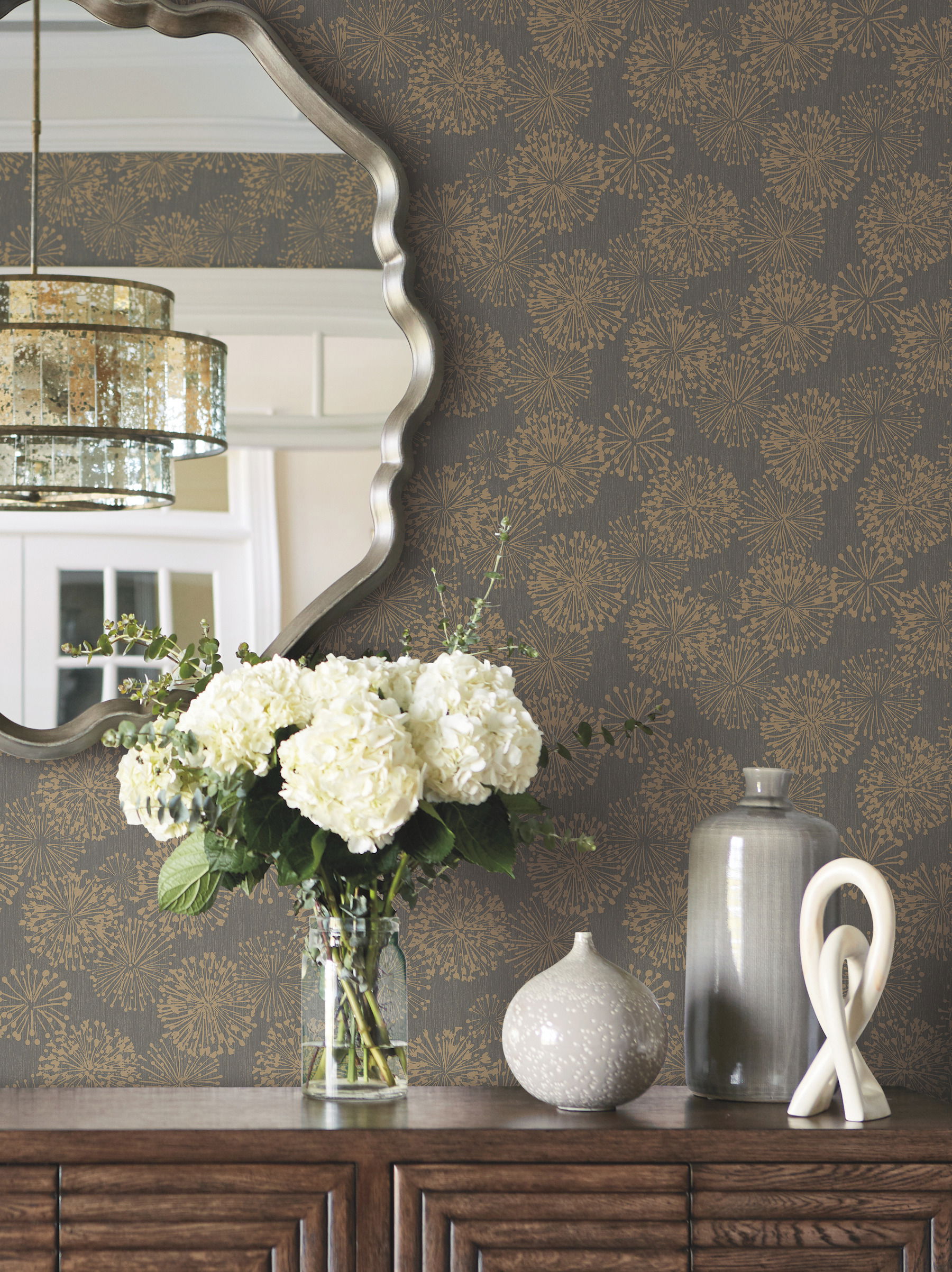 Grandeur Gold Metallic Wallpaper, by York Wall, 27' length x 2'3" width x 0.02" depth View 3