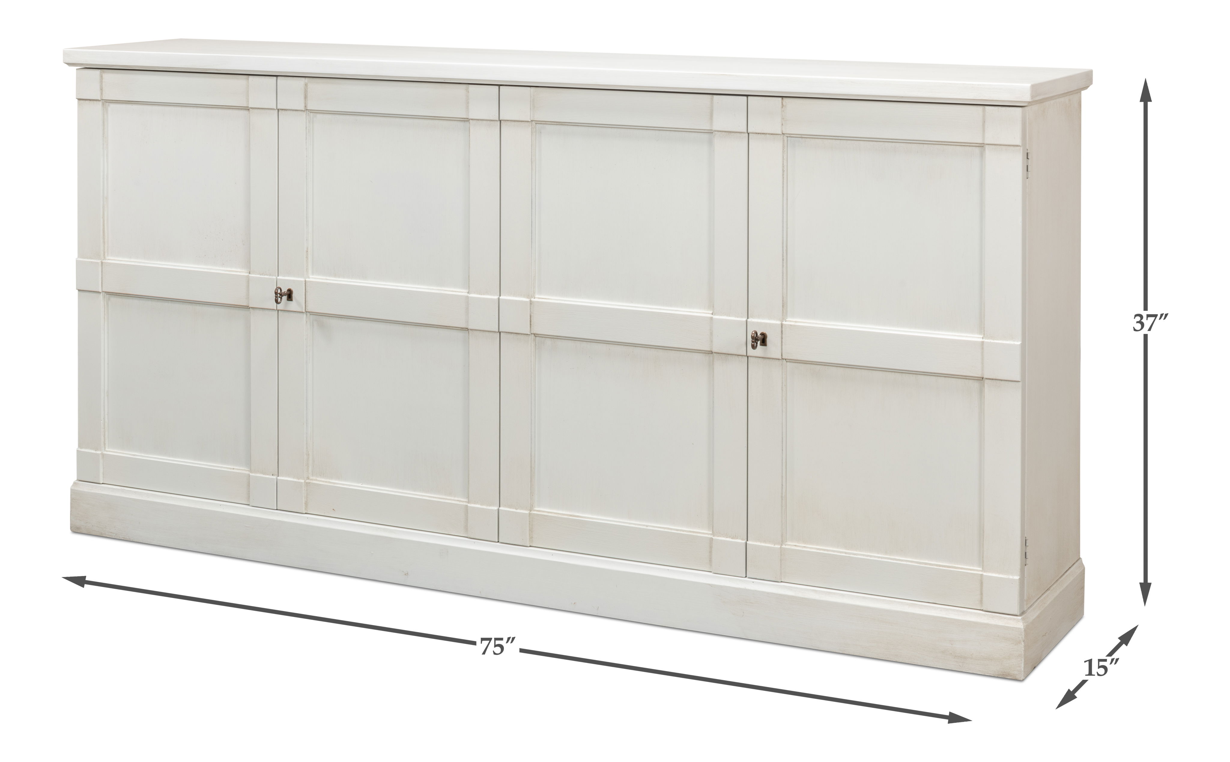 Lionisio Buffet,75',Cortinawht,Wood Drs, Cabinets & Sideboard by Sarreid, 75" length x 15" width x 37" height View 13