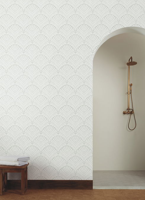 Beachcomber Green & White Wallpaper