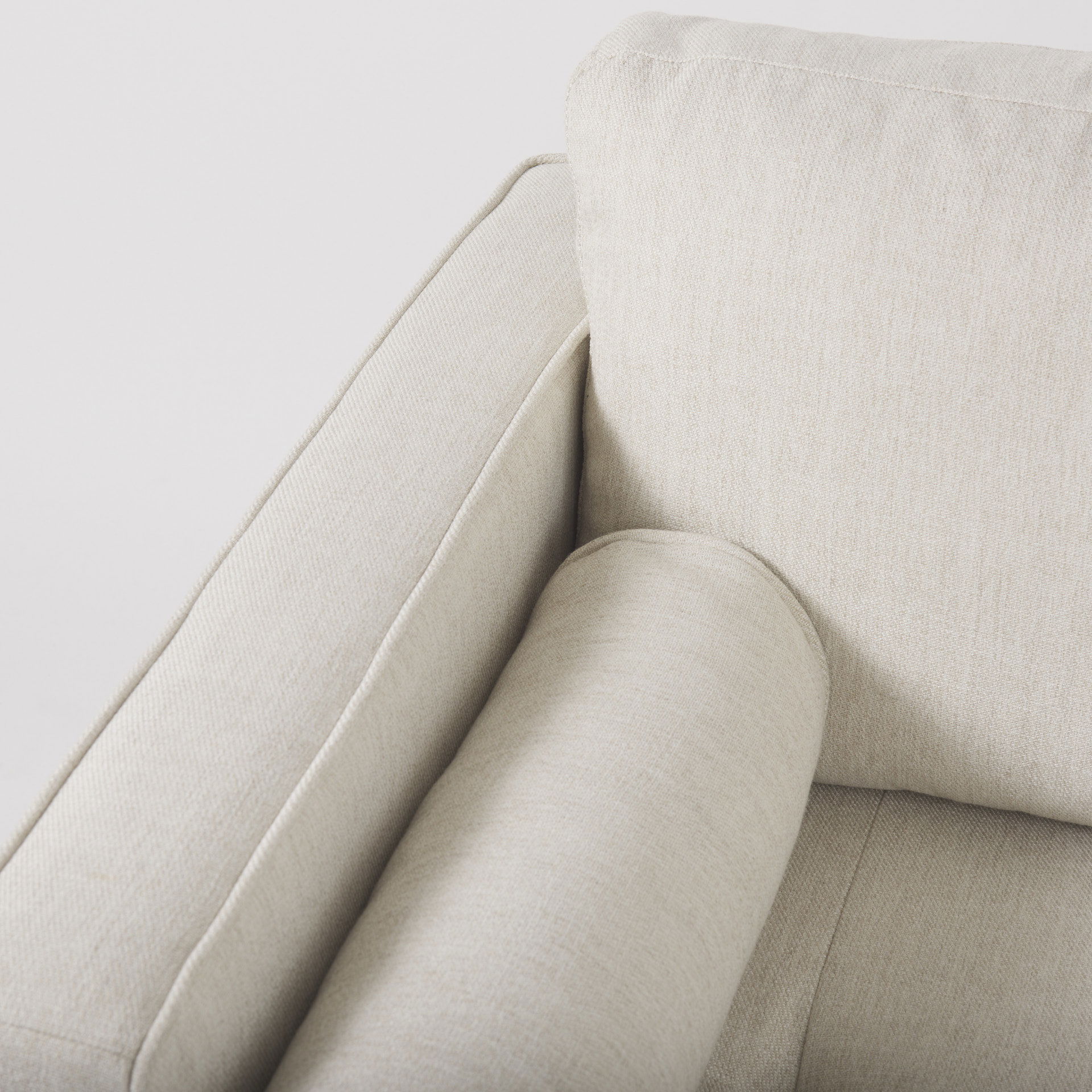 Loretta  Cream Fabric Chair with Two Bolster Cushions large image 