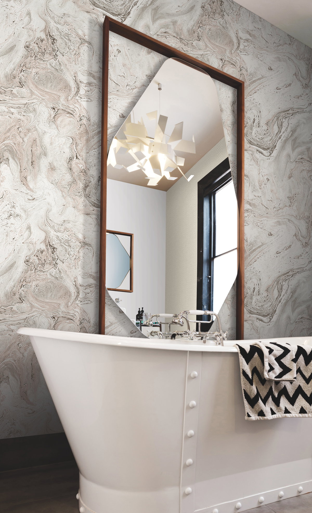 Oil & Marble Clay & Taupe Peel & Stick Wallpaper, by York Wall, 20' length x 2'3" width x 0.02" depth View 2