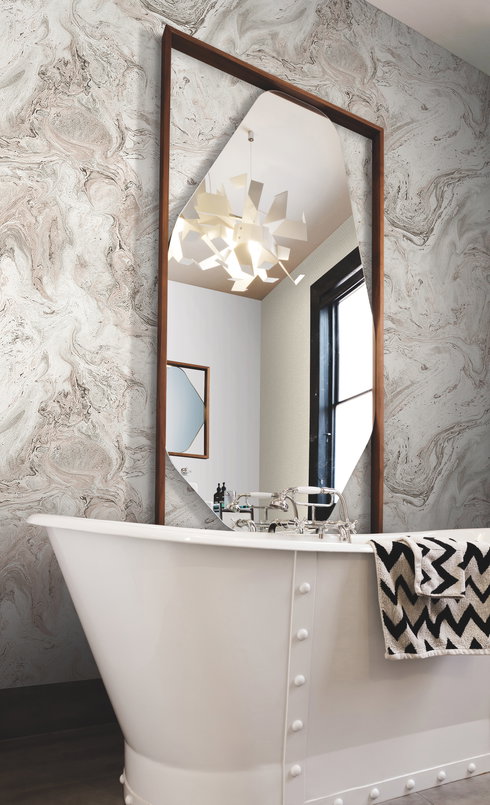 Oil & Marble Clay & Taupe Peel & Stick Wallpaper