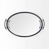 Ansel 20L x 14W Black Metal Mirrored Bottom Oval Serving Tray, Decorative Tray by Mercana, 20.08" length x 13.98" width x 2.87" height thumbnail 8