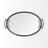 Ansel 20L x 14W Black Metal Mirrored Bottom Oval Serving Tray, Decorative Tray by Mercana, 20.08" length x 13.98" width x 2.87" height thumbnail 8