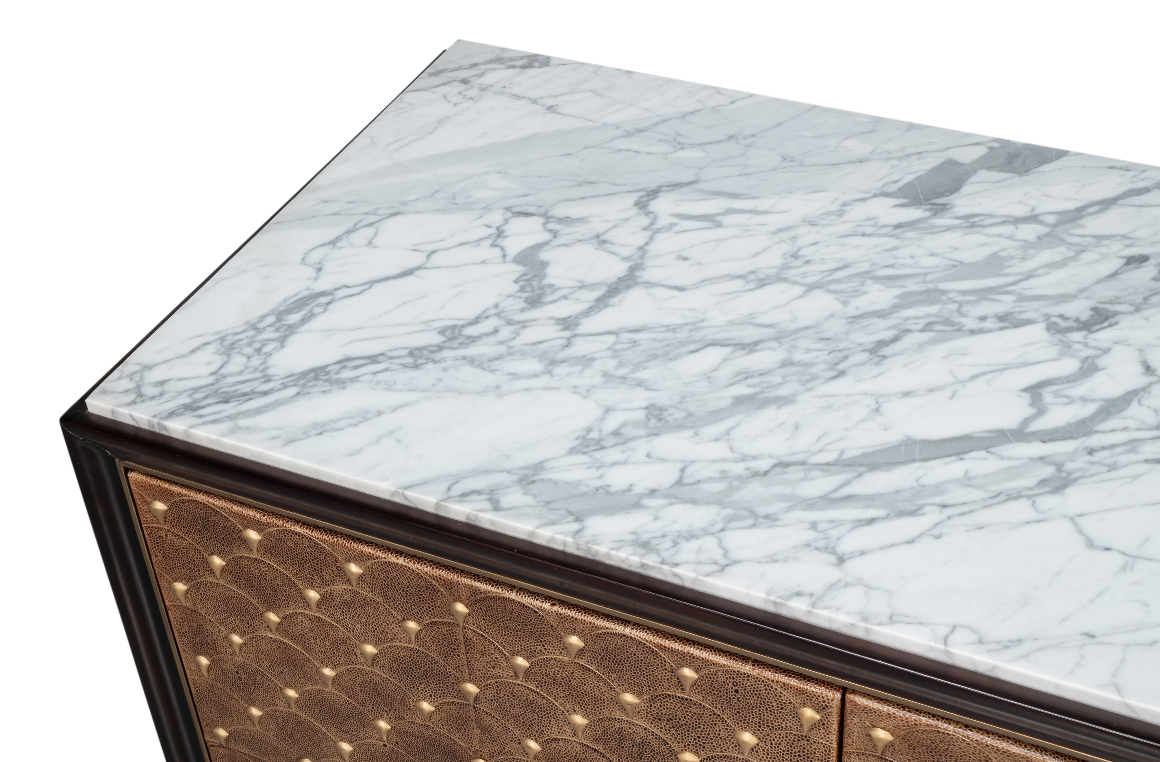 Palisade Shagreen Credenza, Cabinets & Sideboard by Sarreid, 80" length x 19" width x 34" height View 11