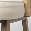 Monmouth Low Back 30in Seat Bar Stool | Cream Fabric with Brown Wood, Counter & Bar Stool by Mercana, 20.5" length x 21" width x 35.75" height thumbnail 8