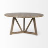 Legolas I 60' Round Brown Solid Wood Top & Base Dining Table thumbnail 1