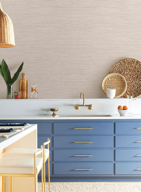 Grass Roots Beige Wallpaper