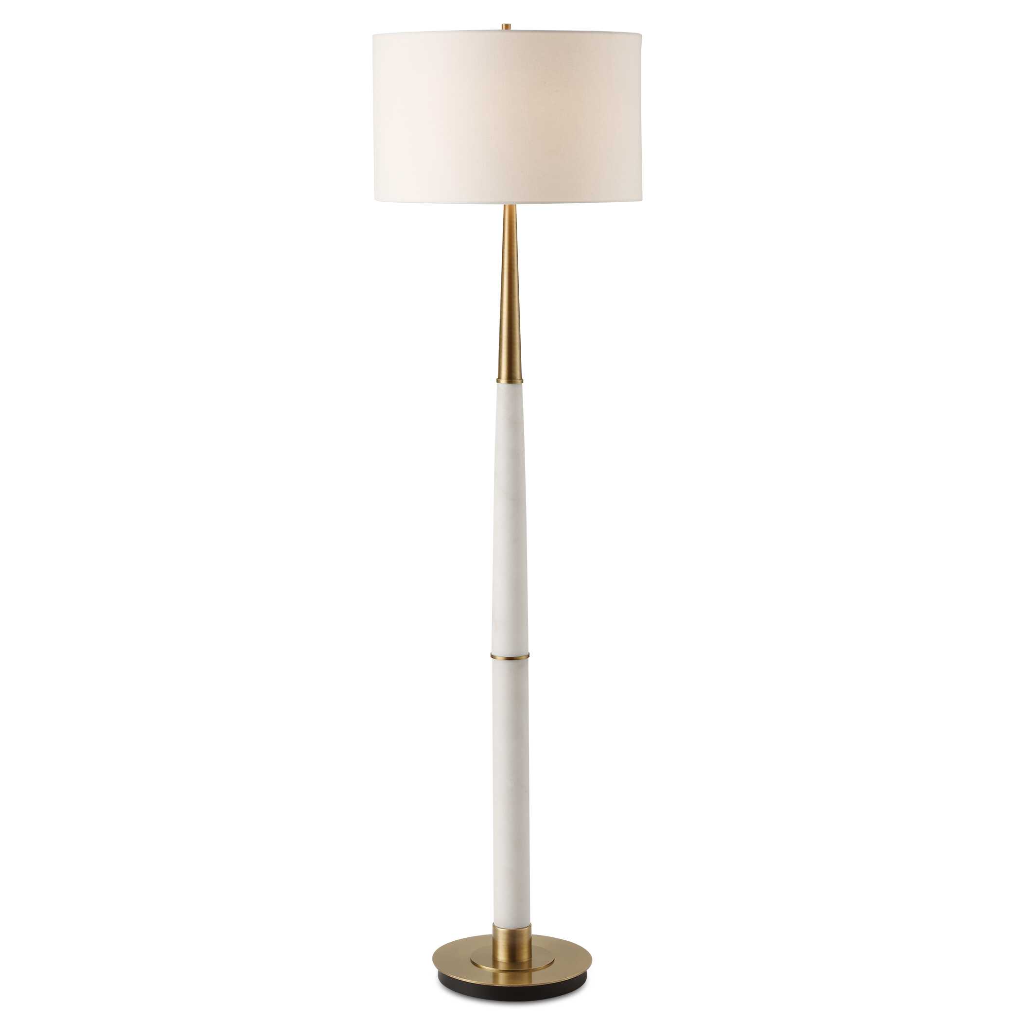 Faro White Marble Floor Lamp, by Uttermost, 17" width x 61" height x 17" depth View 1