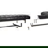 Wyatt Leather Bench Black thumbnail 1