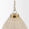 Saliha Cane with Brass Metal Pendant Light, by Mercana, 18" length x 18" width x 22.5" height thumbnail 6