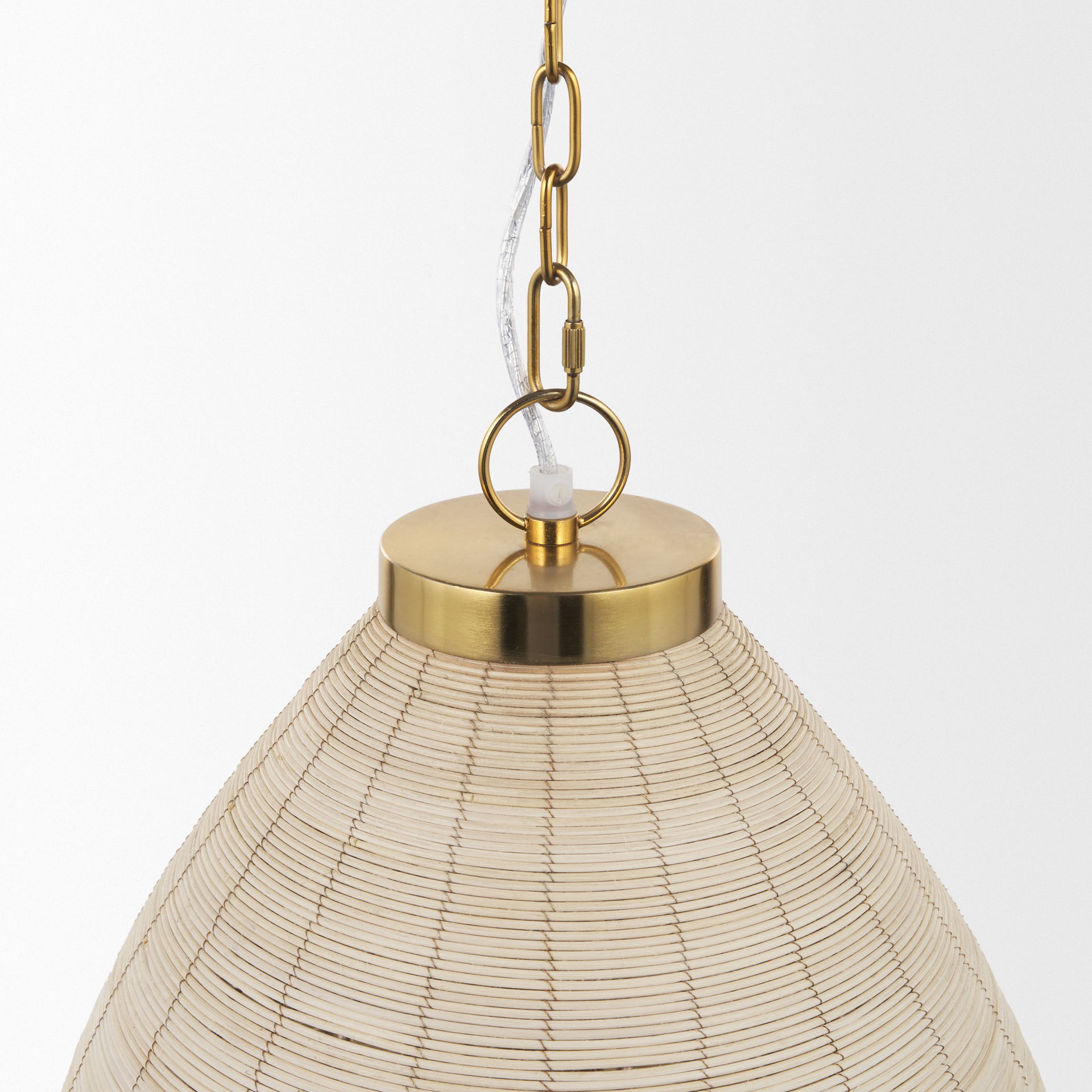Saliha Cane with Brass Metal Pendant Light large image 