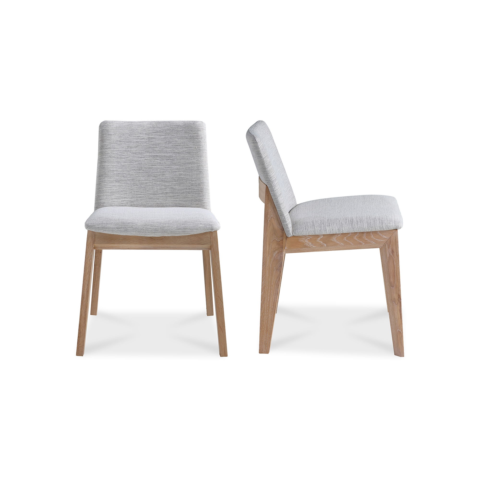 Deco Oak Dining Chair Light Grey - Set Of Two, by Moe's Home, 21" width x 31" height x 22" depth View 1
