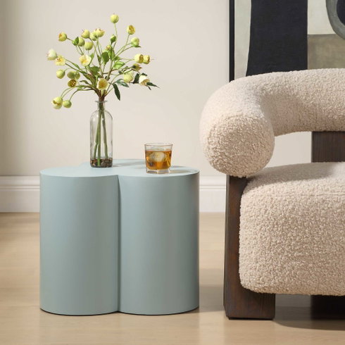 Beven Outdoor Light Blue Accent Table