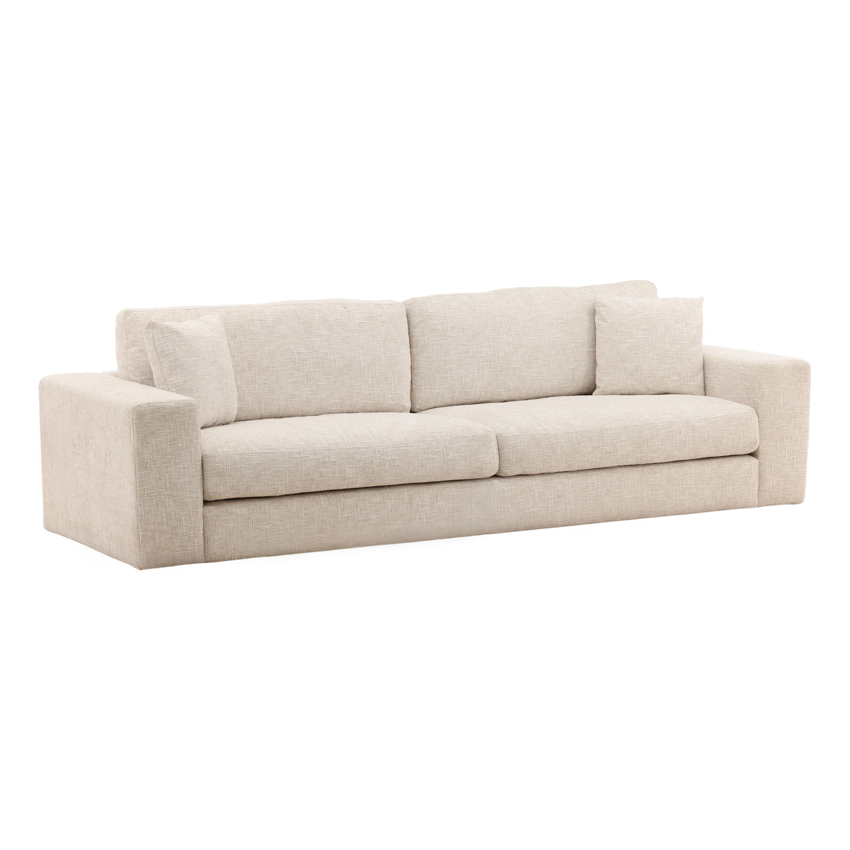 Darina Sofa Cream, Sofas & Sectional by Dovetail, 107.9" width x 30.31" height x 38.58" depth View 1