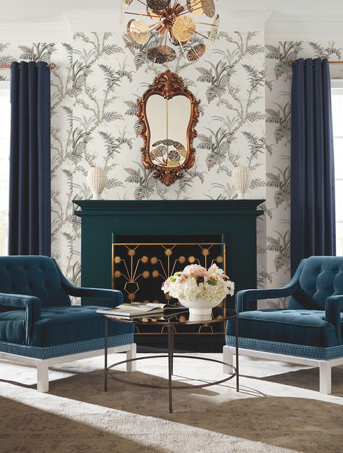 Enchanted Fern Beige & Grey Wallpaper