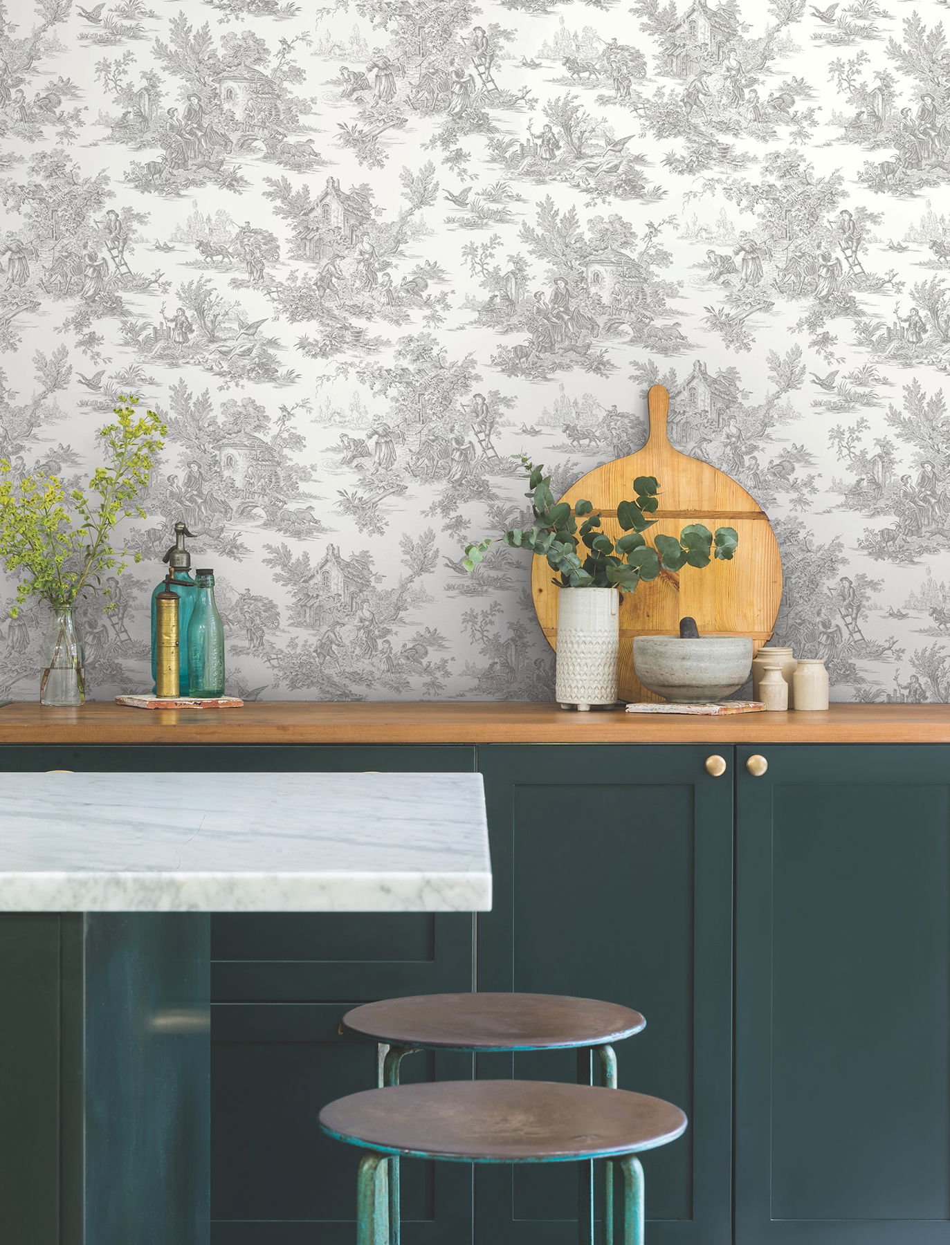 Campagne Toile Grey Wallpaper, by York Wall, 33' length x 1'8.5" width x 0.02" depth View 3