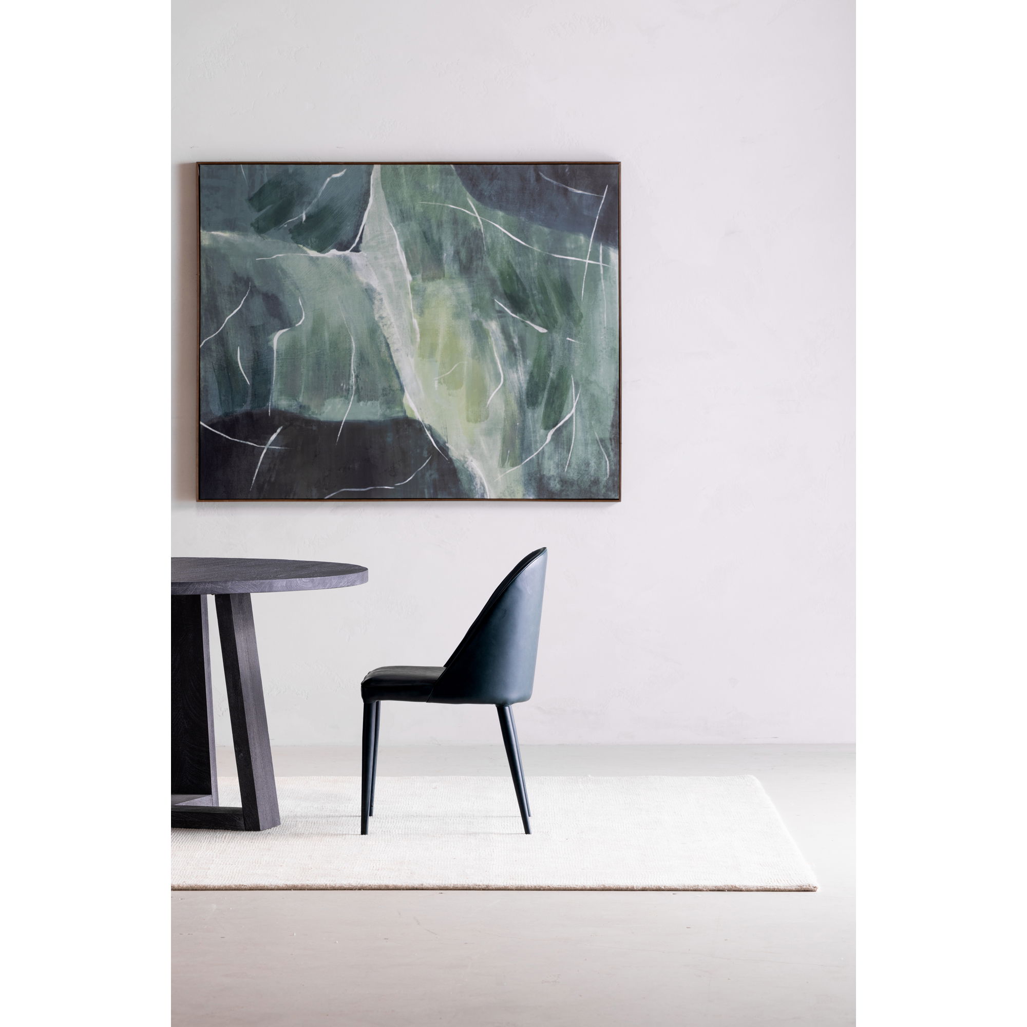 Burton Dining Chair Dark Teal Vegan Leather - Set Of Two, by Moe's Home, 18.5" width x 32.5" height x 22.5" depth View 11