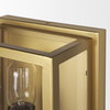 Cairn Brushed Gold Metal with Glass 1-Light Wall Sconce, by Mercana, 7.87" length x 5.12" width x 10.63" height thumbnail 5