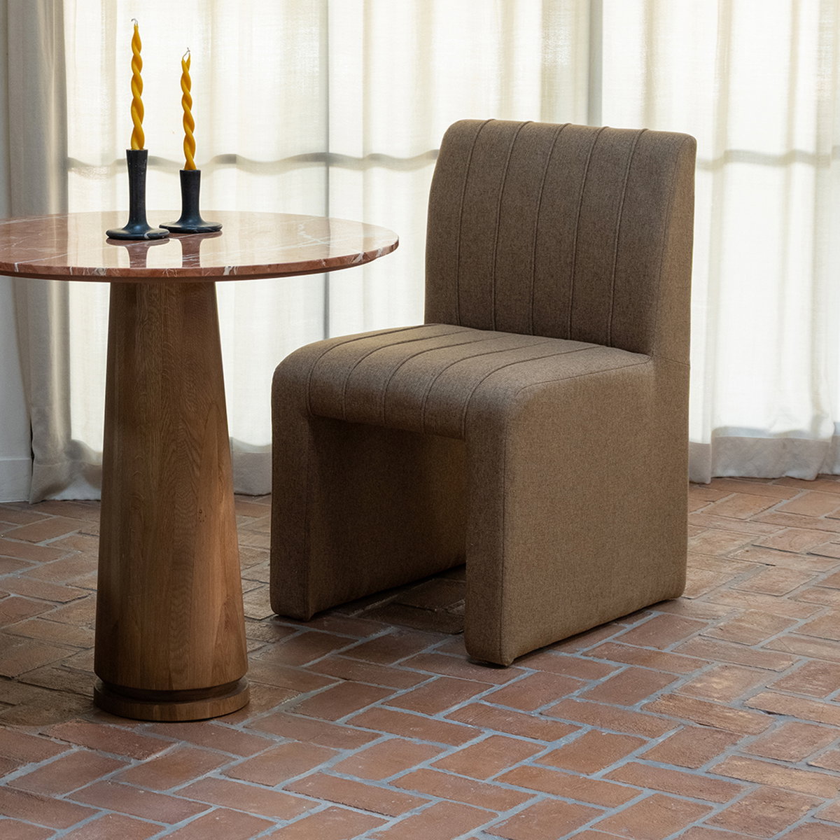 Sage Cafe Table Rosso Alicante Red Marble, Coffee Table by Moe's Home, 30" width x 30" height x 30" depth View 7