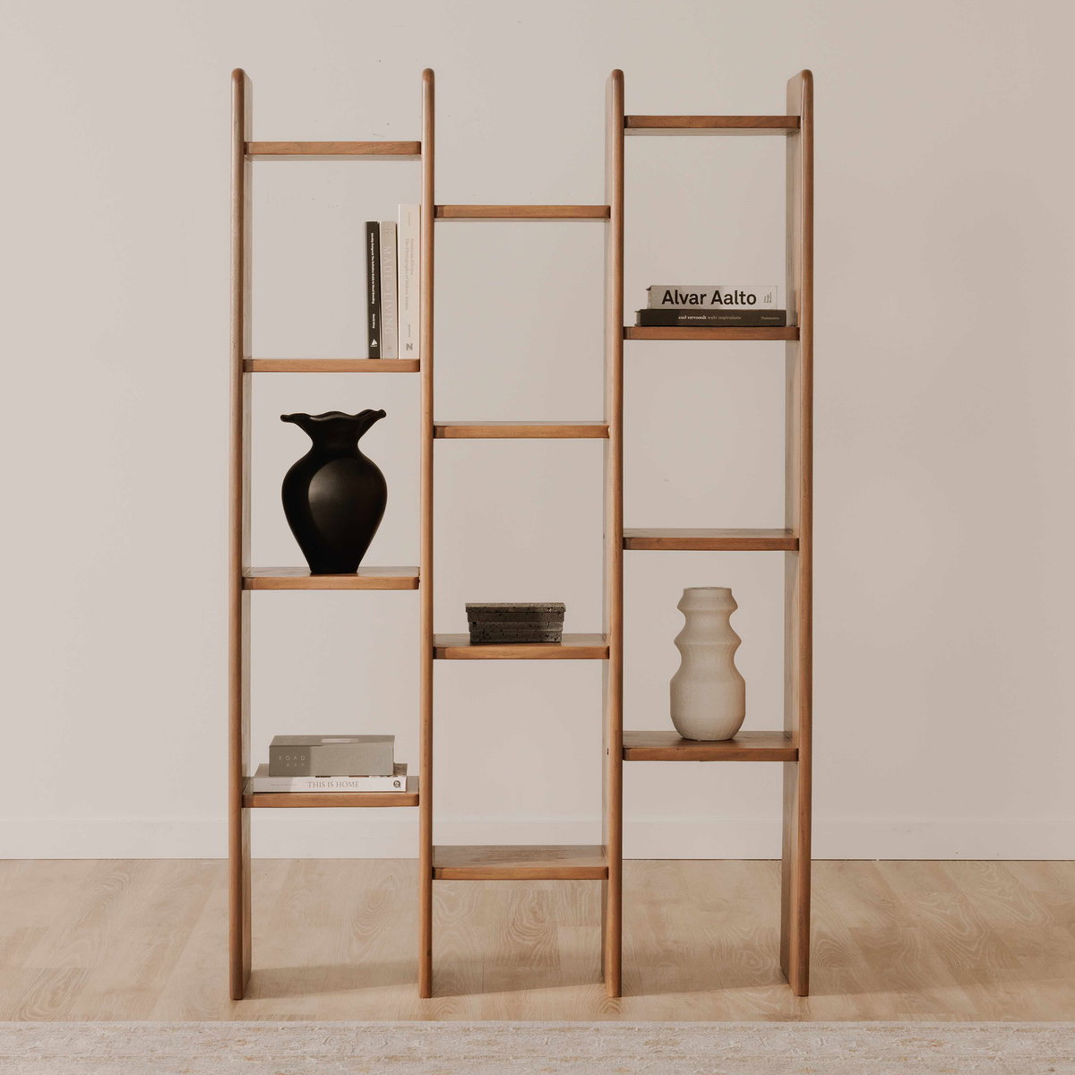 Orson Bookcase Brown, Shelving & Bookcase by Moe's Home, 43.31" width x 68.9" height x 11.81" depth View 9