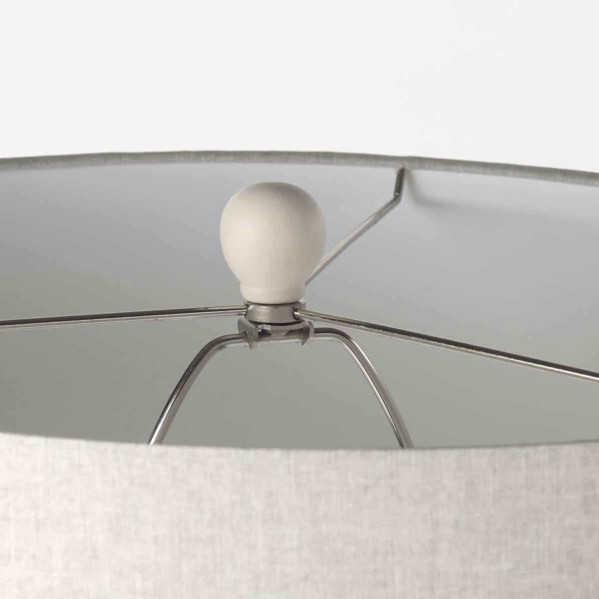 Cato 20.0L x 20.0W x 33.5H Cream Base with White Shade Table Lamp, by Mercana, 18" length x 18" width x 32.8" height View 5
