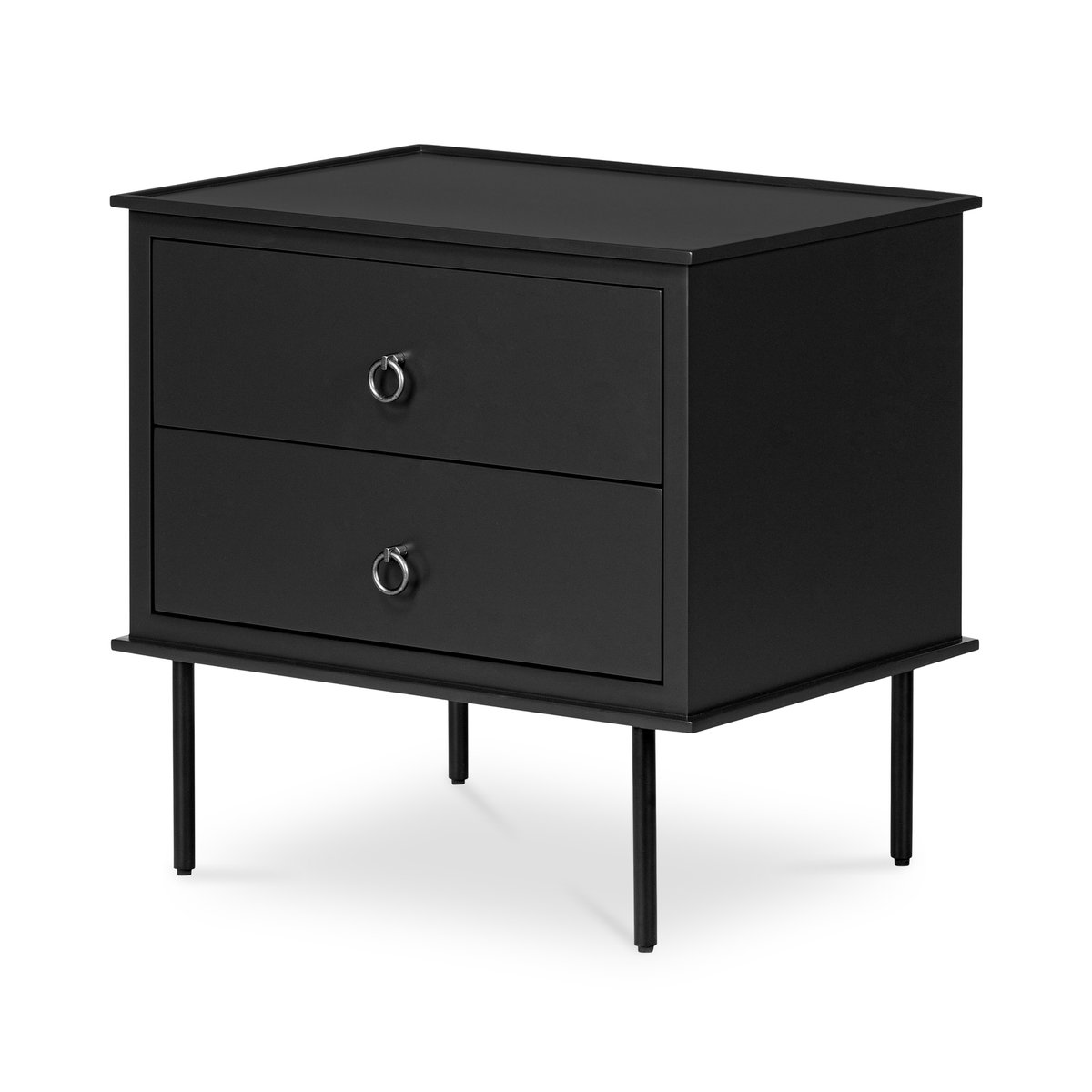 Reagan Nightstand Black, by Moe's Home, 25" width x 24.25" height x 18.5" depth View 2