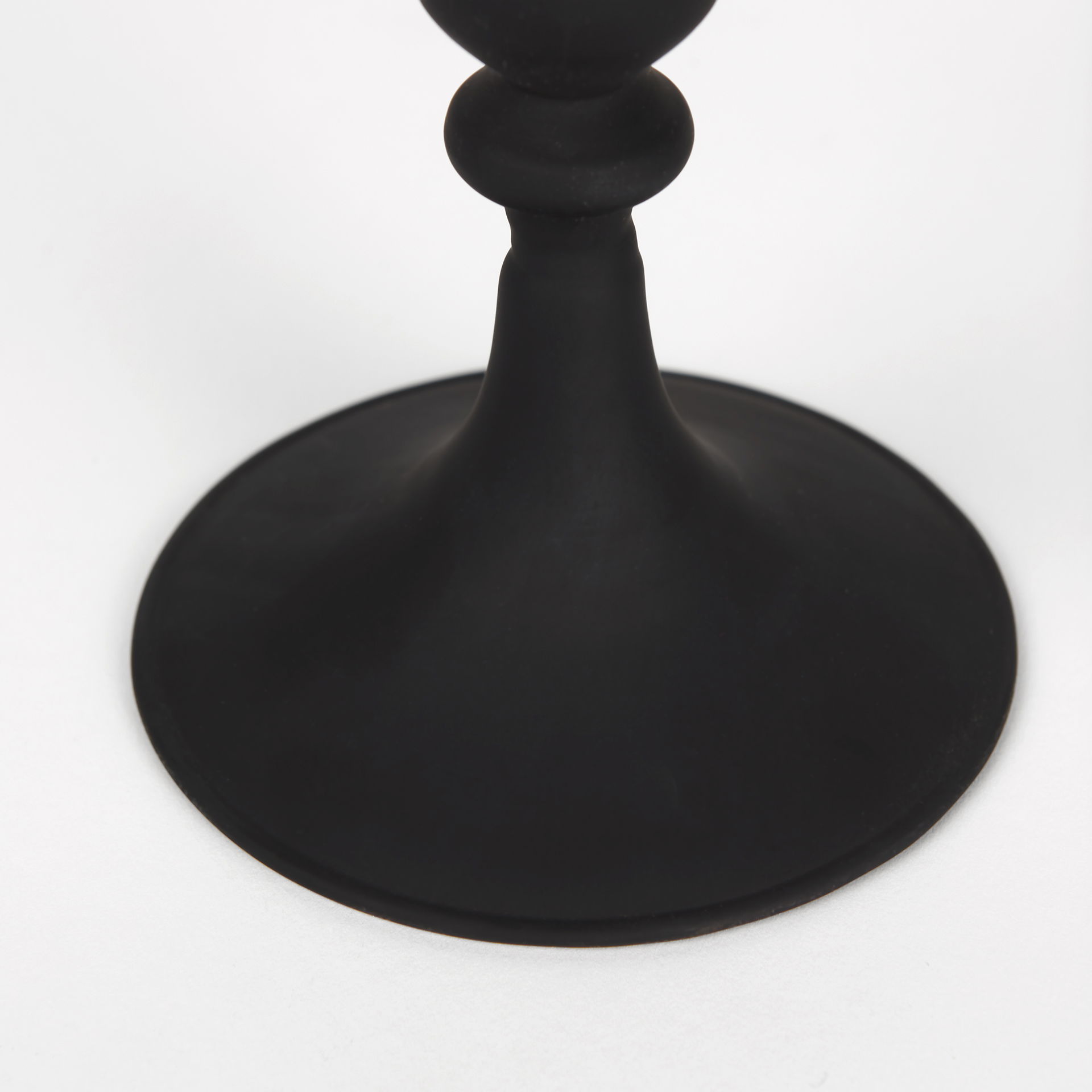Haute Small Matte Black Blown Glass Candlestick, Candles & Candle Holder by Mercana, 4.02" length x 4.02" width x 7.95" height View 6