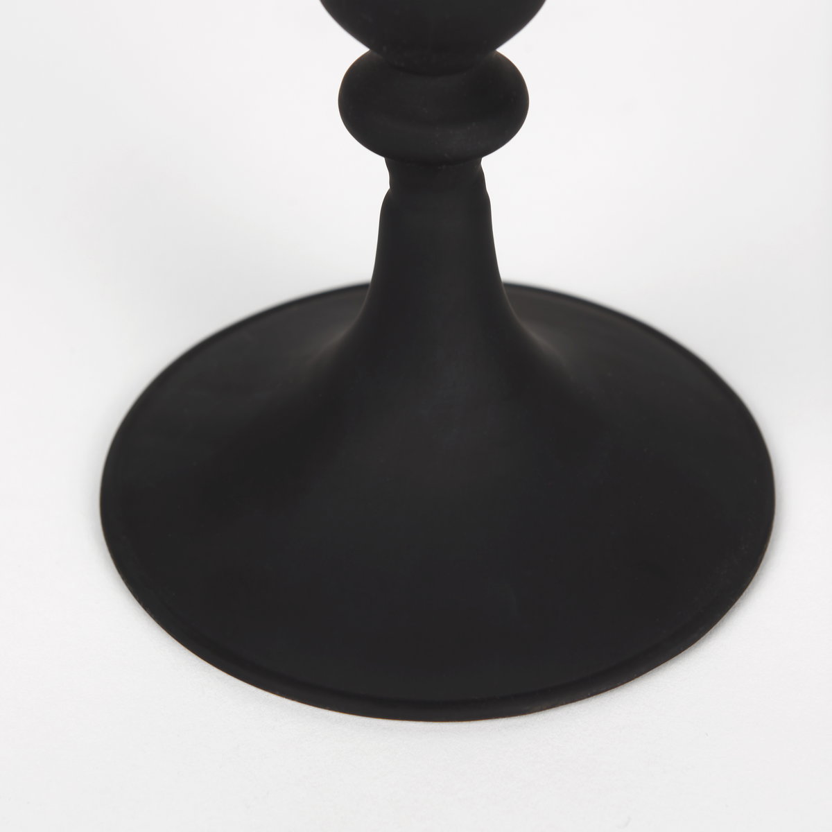 Haute Small Matte Black Blown Glass Candlestick, Candles & Candle Holder by Mercana, 4.02" length x 4.02" width x 7.95" height View 6