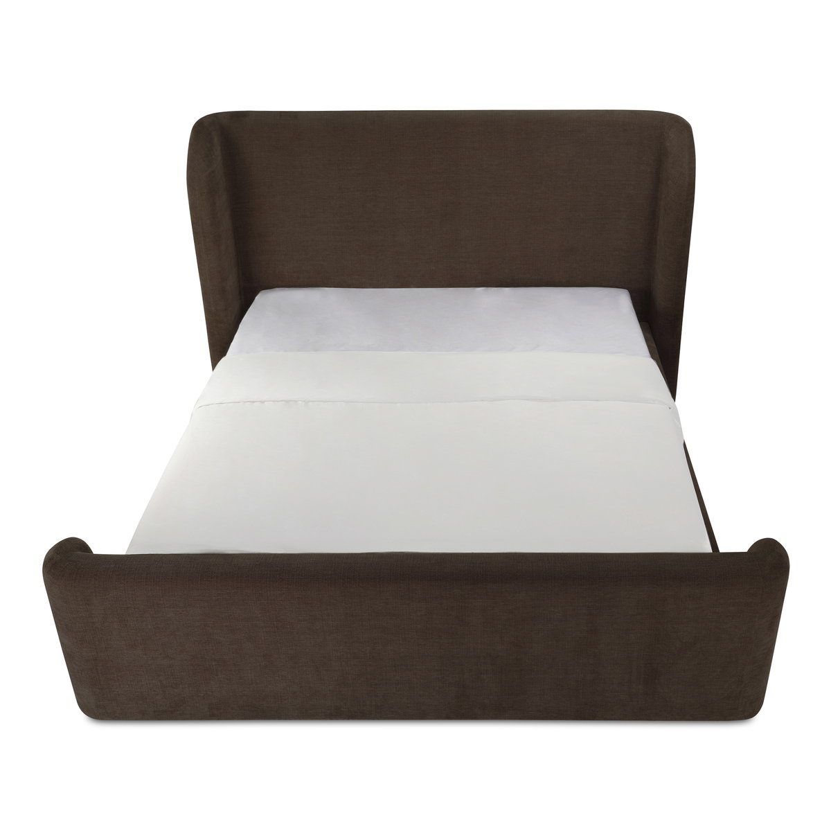 Sophia Queen Storage Bed Brown, by Moe's Home, 6'4" width x 4'7" height x 7'7" depth View 1