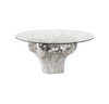 Root Small Silver Dining Table Base With Glass, by Phillips, 60" width x 30" height x 60" depth thumbnail 1