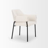 Brently Curved Back Dining Arm Chair | Cream Boucle with Metal, Dining Chair by Mercana, 24.5" length x 29.5" width x 32.5" height thumbnail 10