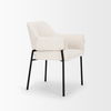 Brently Dining Chair with Cream Boucle Fabric & Matte Black Metal Legs, by Mercana, 24.5" length x 29.5" width x 32.5" height thumbnail 8