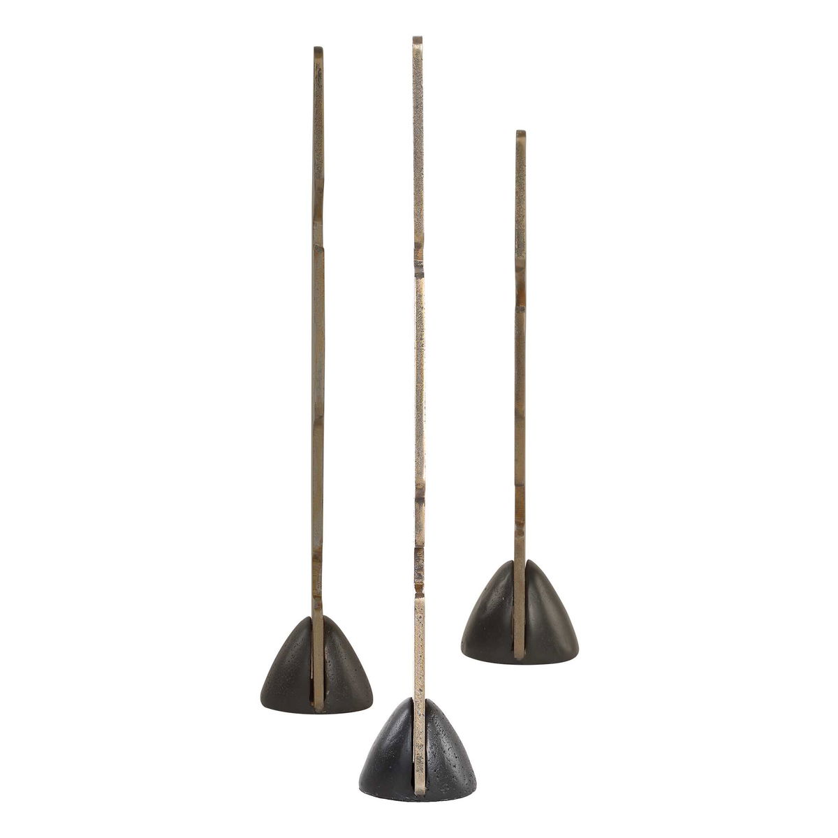 Geometric Echoes Bronze Sculptures Set/3, Figurines & Statue by Uttermost, 4" width x 18" height x 2.75" depth View 3