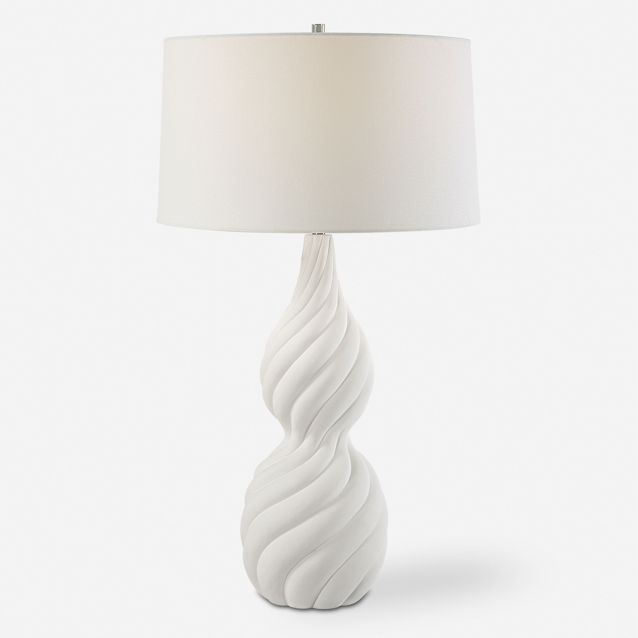 Twisted Swirl White Table Lamp large image 