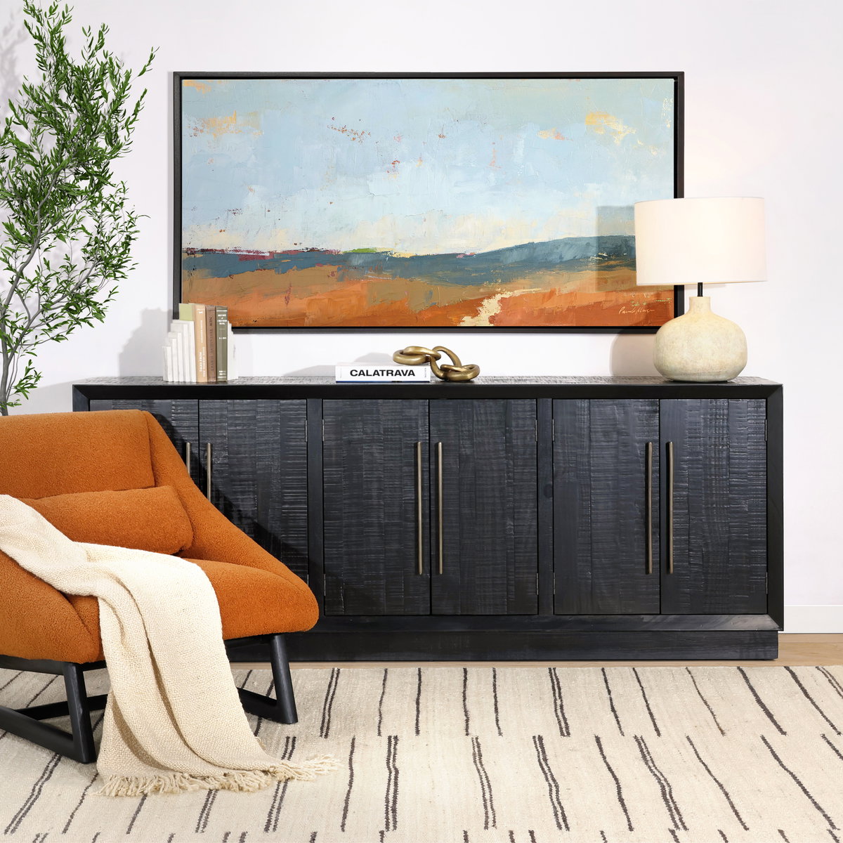 Humphreys Sideboard Black, Sideboards & Buffet by Dovetail, 86" width x 34" height x 17.7" depth View 8