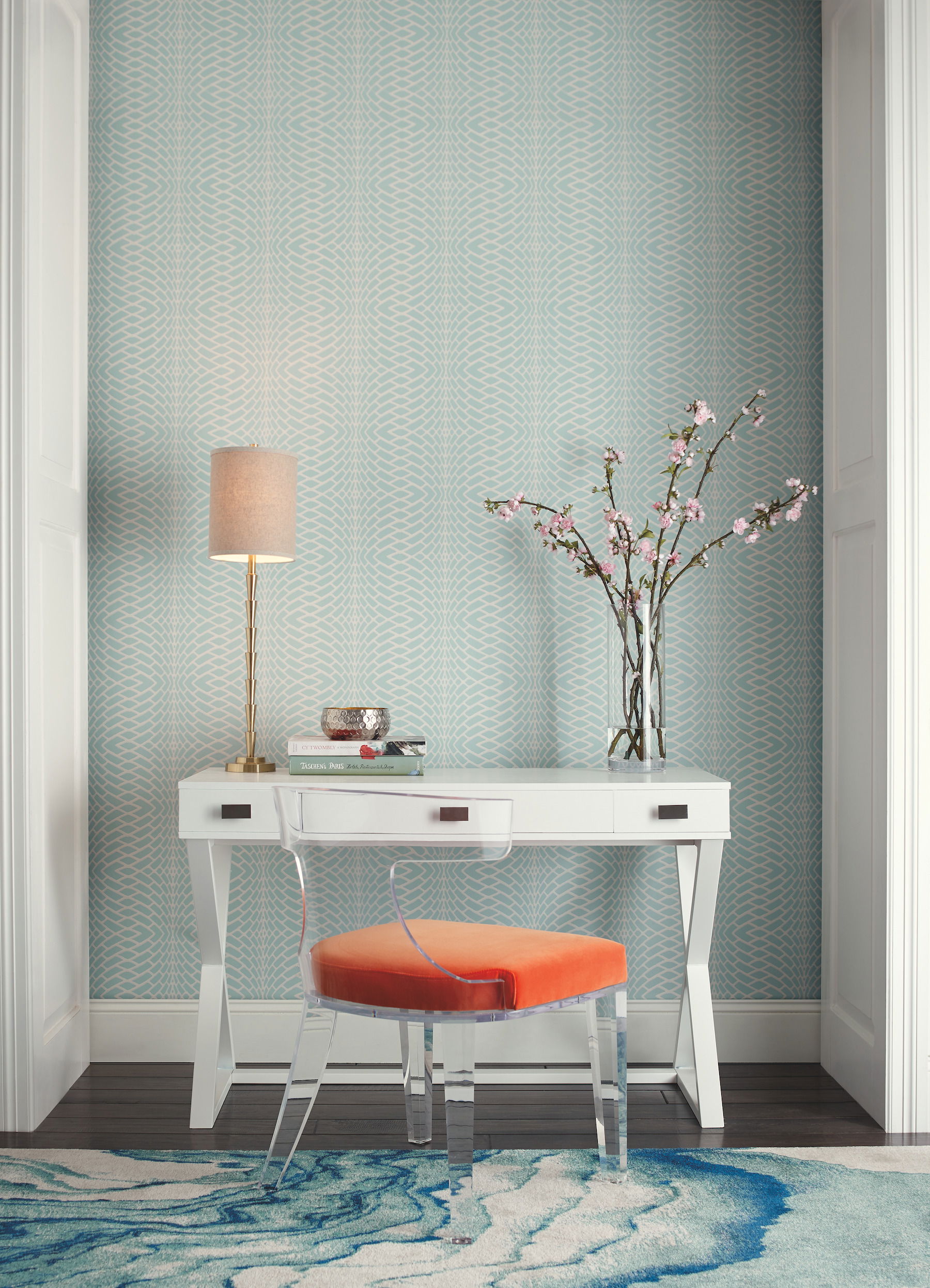 Blue Illusion Wallpaper, by York Wall, 27' length x 2'3" width x 0.02" depth View 2