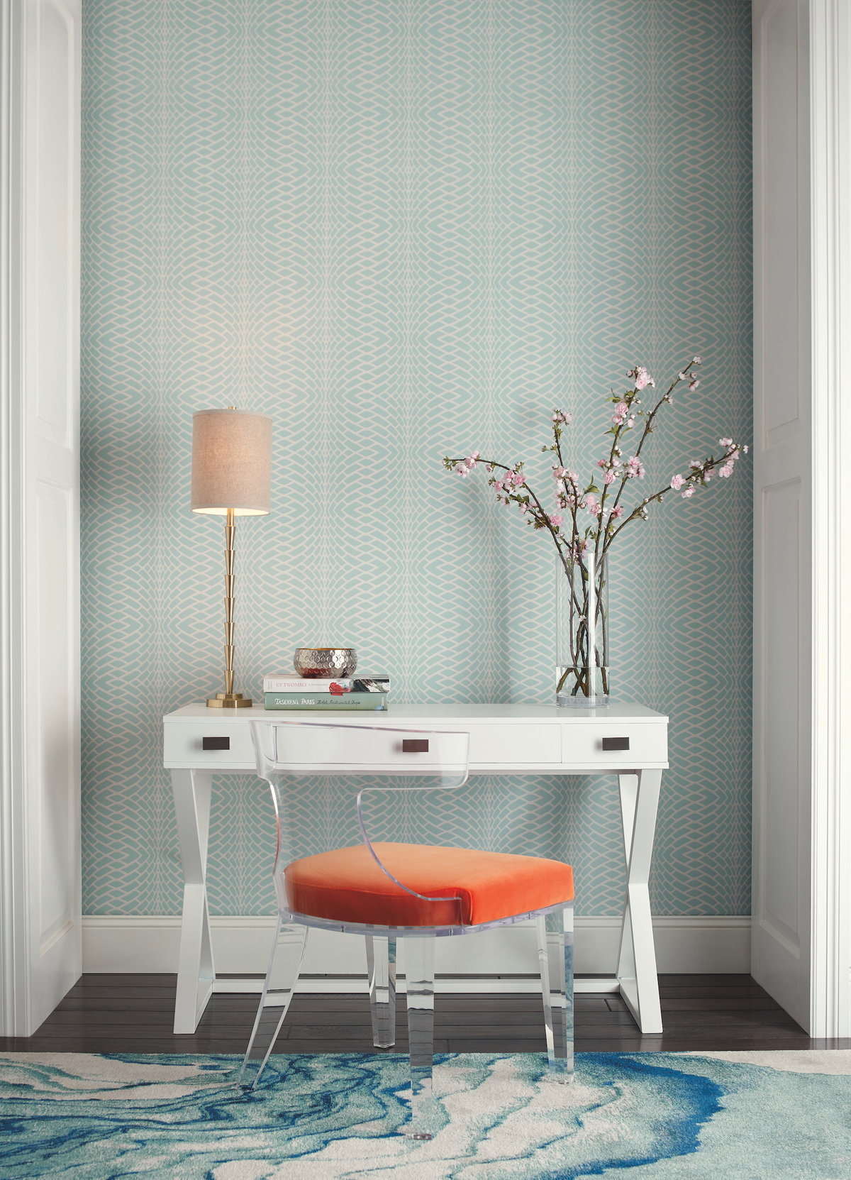 Blue Illusion Wallpaper, by York Wall, 27' length x 2'3" width x 0.02" depth View 2