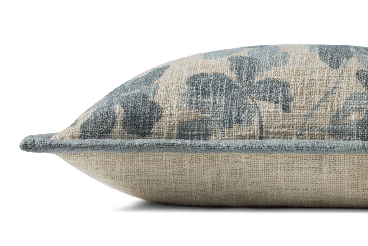 Brigette Romanek x Loloi Blue Pillow, Decorative Pillow, 13" length x 21" width View 2