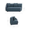 Fraser Left Arm Facing Sofa Deep Blue, Sectional Sofa by Moe's Home, 70" width x 31.5" height x 34.3" depth thumbnail 9