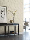 Wavy Stripe Beige Metallic Wallpaper, by York Wall, 33' length x 1'9" width x 0.02" depth thumbnail 2