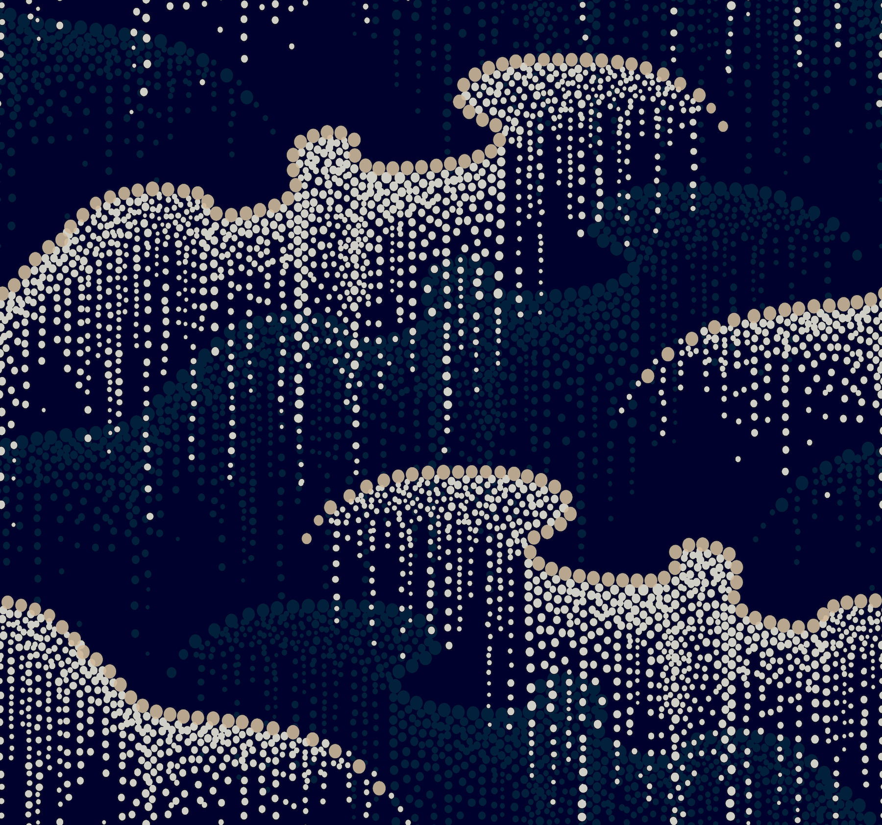 Moonlight Pearls Navy Wallpaper large image 