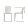 Nora Dining Chair White Vegan Leather - Set Of Two, by Moe's Home, 17.75" width x 32" height x 22" depth thumbnail 10