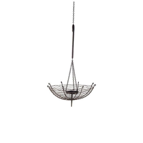 Rihanna I Small Black Metal Umbrella Candle Holder Lantern