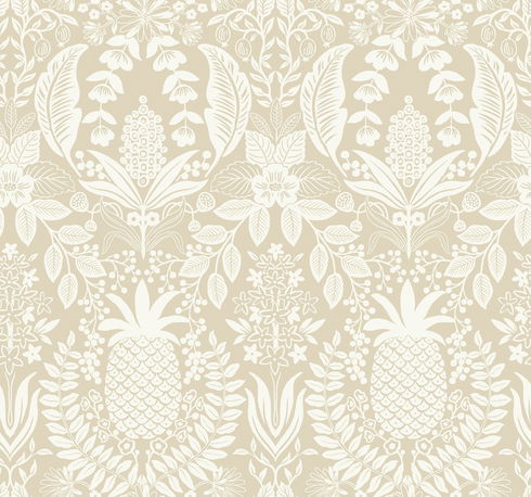 Pineapple Damask Linen Wallpaper