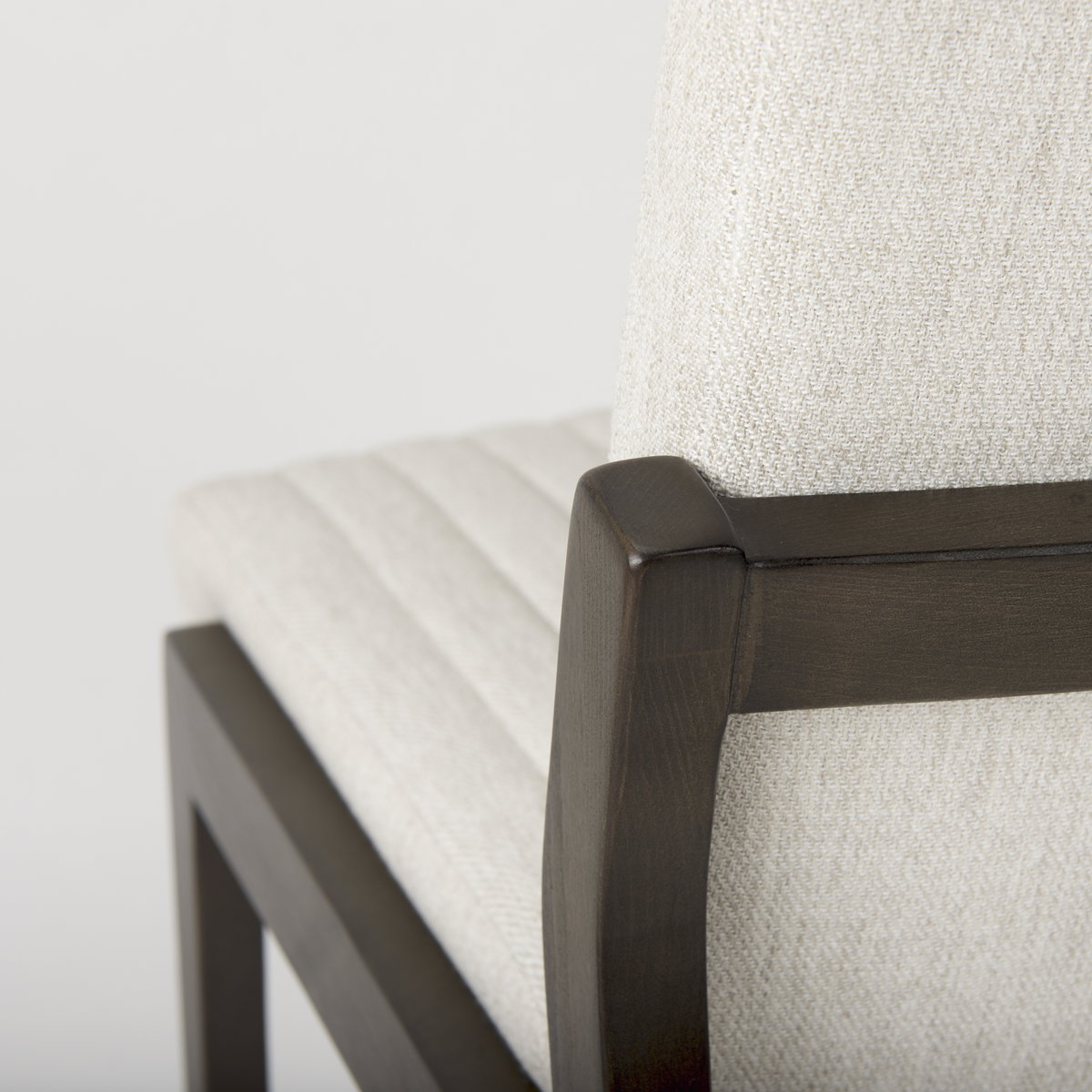 Tahoe Cream Fabric and Black-Brown Wood Dining Chair, by Mercana, 20.08" length x 24.8" width x 33.66" height View 11