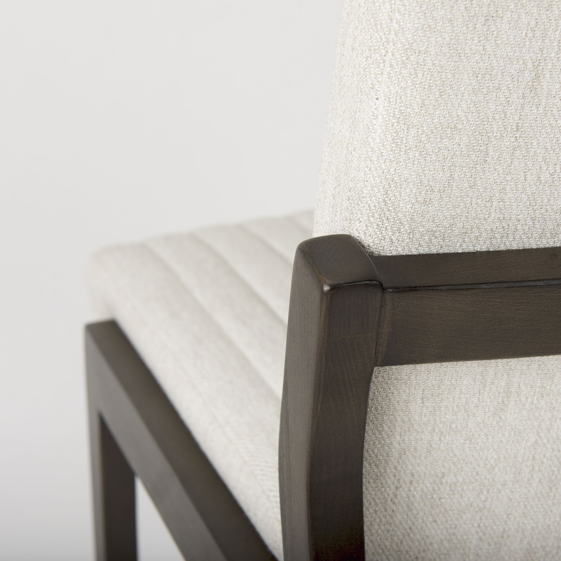 Tahoe Cream Fabric and Black-Brown Wood Dining Chair large image 