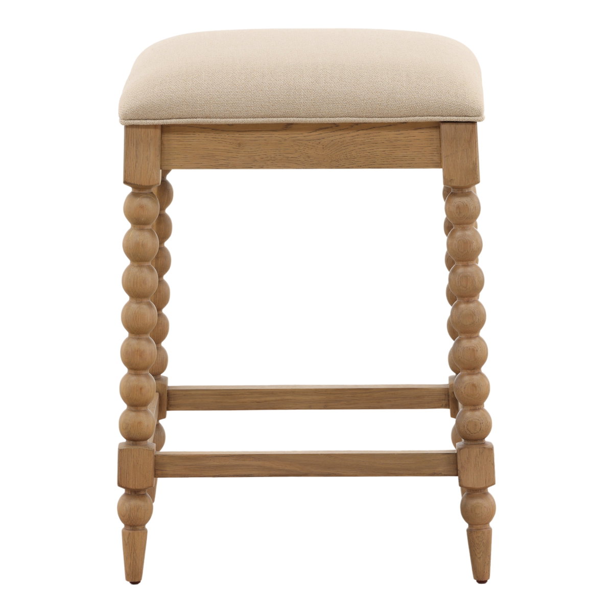 Marcellina Counter Stool Beige, Counter & Bar Stool by Dovetail, 18.5" width x 25.75" height x 18.5" depth View 2