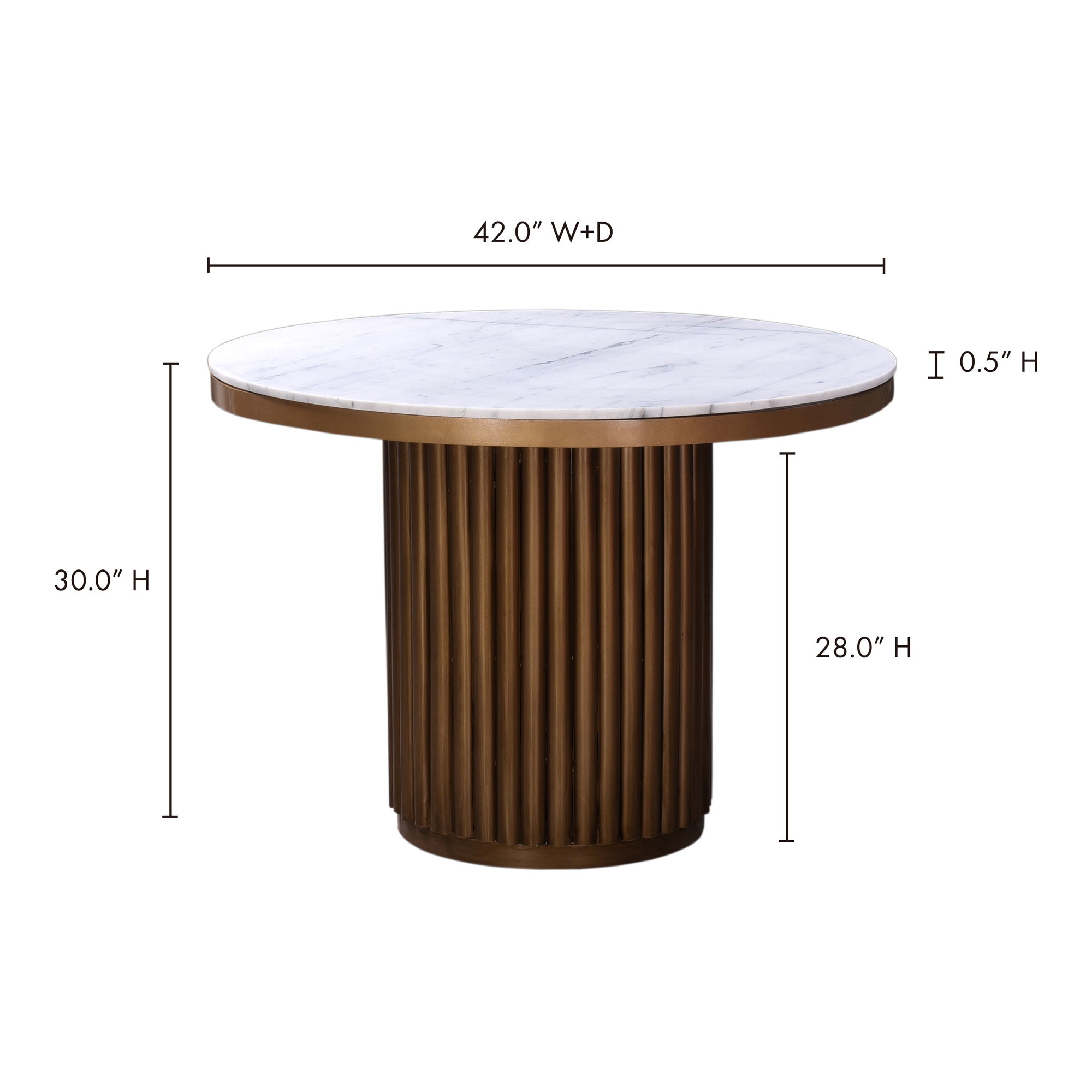 Tower Dining Table White Marble large image 
